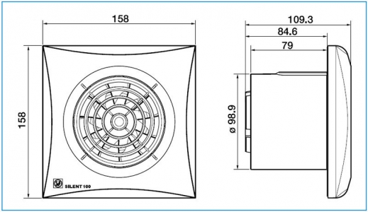 Вентилятор накладной Soler & Palau Silent 100 CZ Champagne