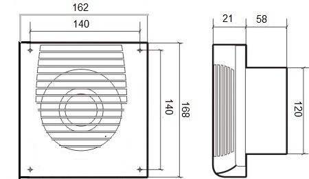 Накладной вентилятор ERA FAVORITE 5 d125